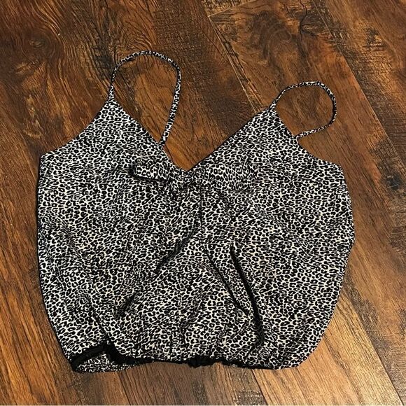 Daytrip Leopard Print bow tie front tank top size S - Picture 6 of 7